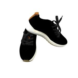 Dr Scholl's black Preppy Sneakers Women's Size 6M  Polka Dot Laces overall mesh